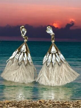 ⚡️Neutral•Tassel Drop Earrings with Crystal Accents - Women Jewelry